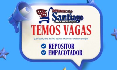 O Supermercado Santiago abre vagas para repositor e empacotador, traga seu corriculo!