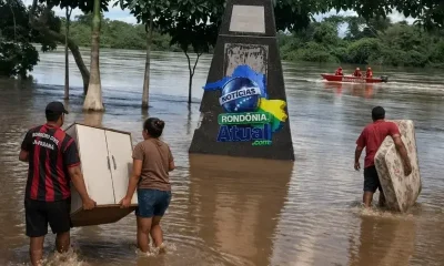 Rio Machado sobe e coloca moradores em atenção em Ji-Paraná