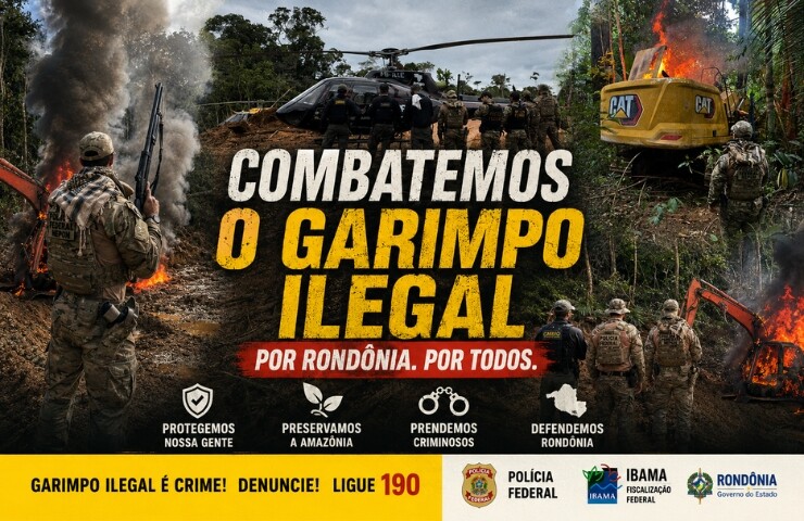 PF e ICMBio combatem garimpo ilegal em Rondônia
