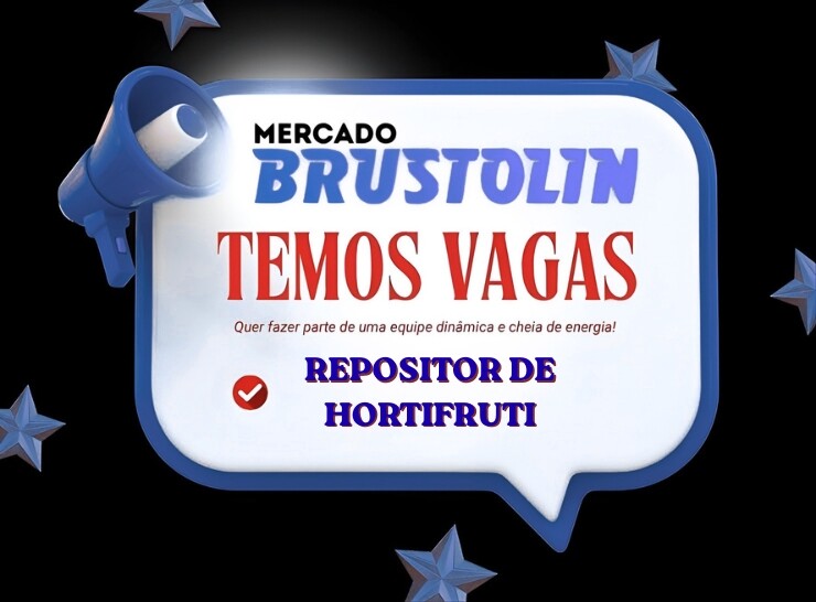 Mercado Brustolin abre vaga para Repositor de Hortifruti