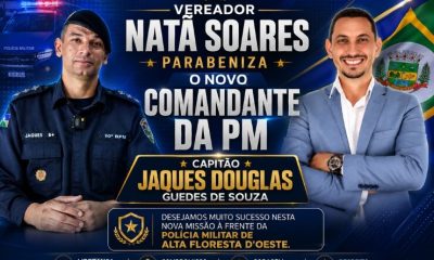Presidente da Câmara, Natã Soares, participa da passagem de comando da Polícia Militar e dá boas-vindas ao novo comandante