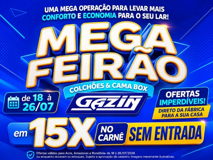 Mega Feirão Gazin oferece colchões e camas box em até 15 vezes sem entrada