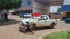 Alta Floresta – Colisão entre motocicleta e Fiat Strada deixa motociclista ferido no Centro
